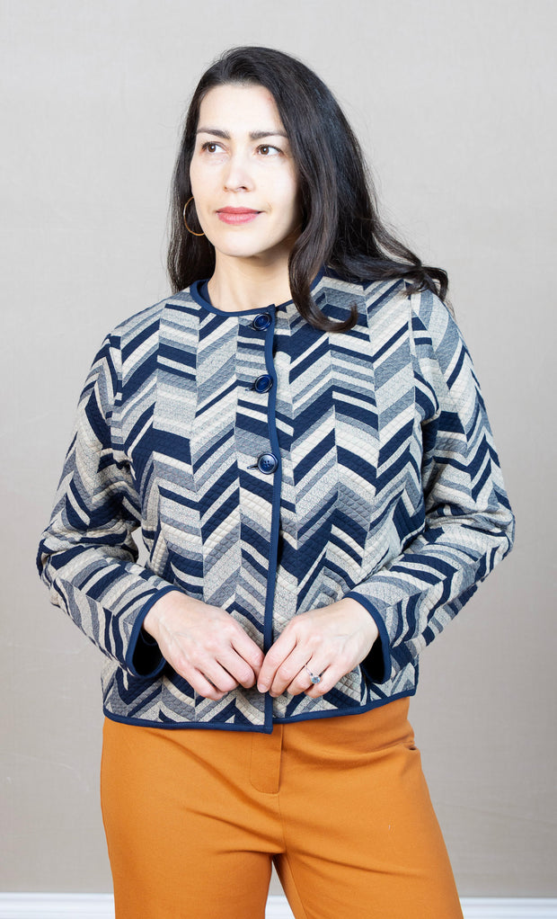 Three button Jacket, round neck