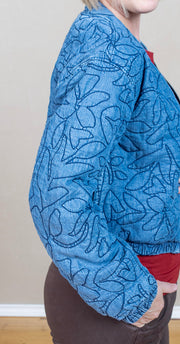 Flora Cropped Zip Jacket Indigo Lagoon Wash