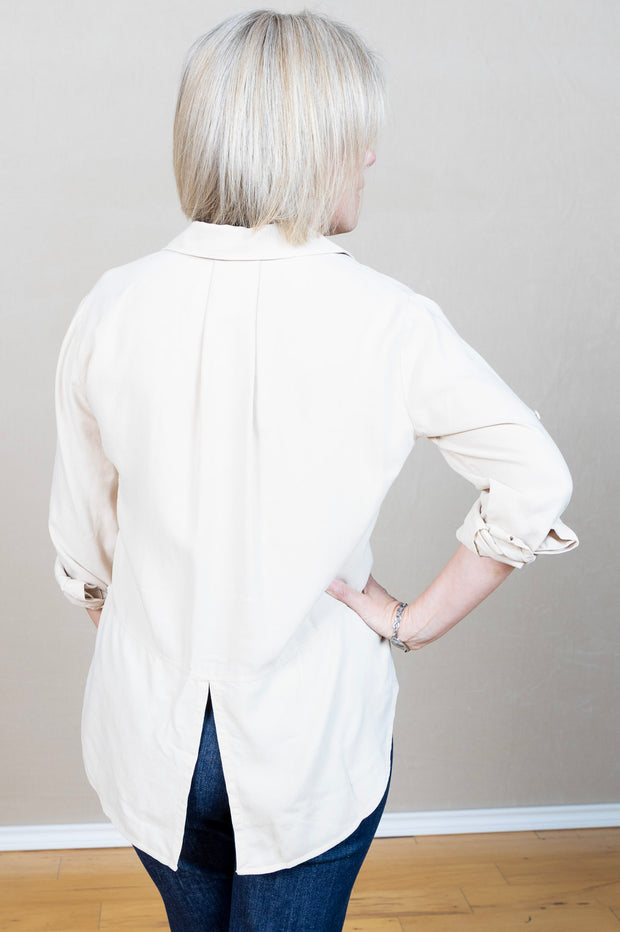 Split Back Button Down Moon Stone