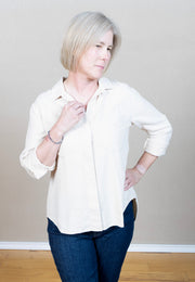Split Back Button Down Moon Stone