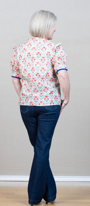 Haley Top Red Floral