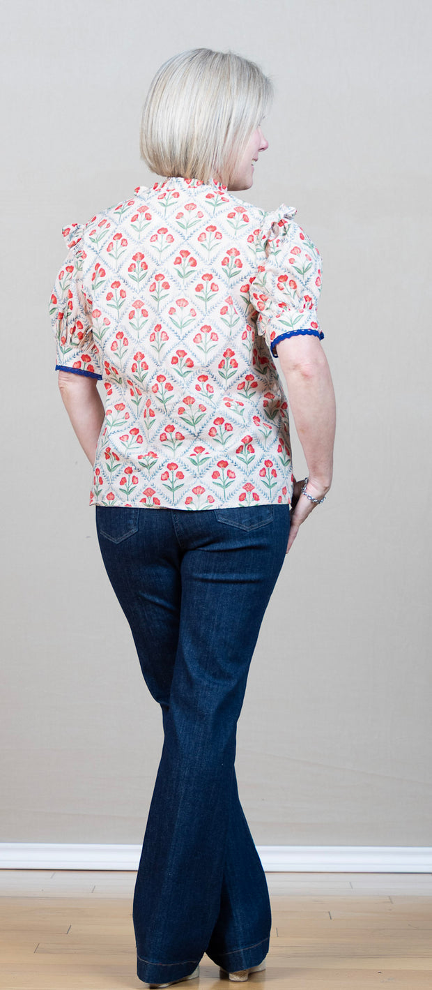 Haley Top Red Floral