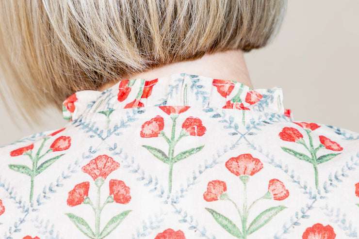 Haley Top Red Floral