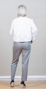 Contrast Button Down Soft Ivory