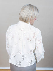 Contrast Button Down Soft Ivory