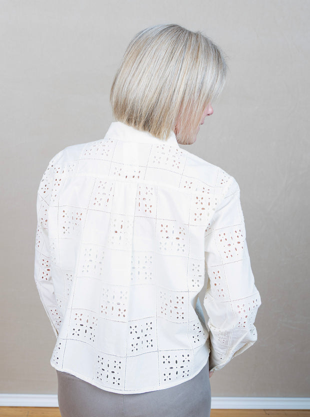 Contrast Button Down Soft Ivory