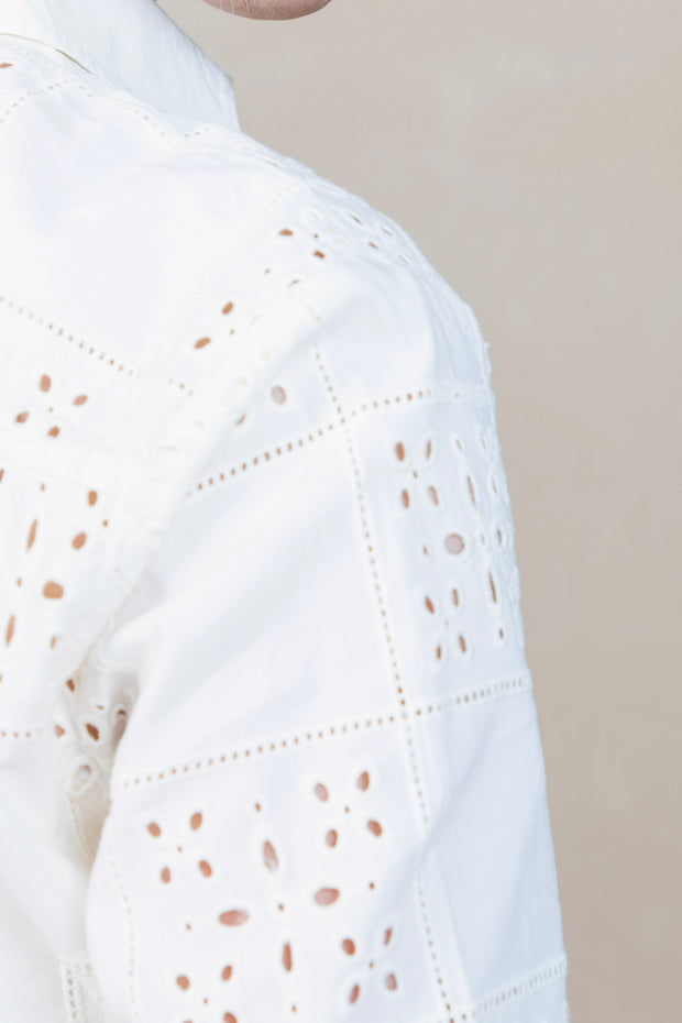 Contrast Button Down Soft Ivory