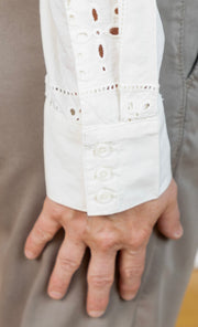 Contrast Button Down Soft Ivory