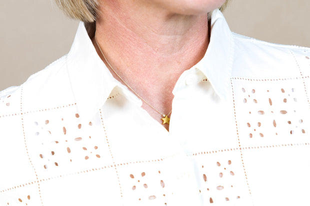 Split Back Button Down Moon Stone