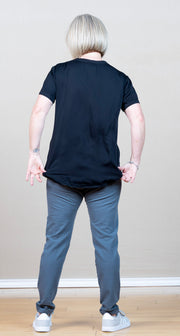 V- Neck Tee Black