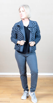 Fleece Short Jacket Charcoal