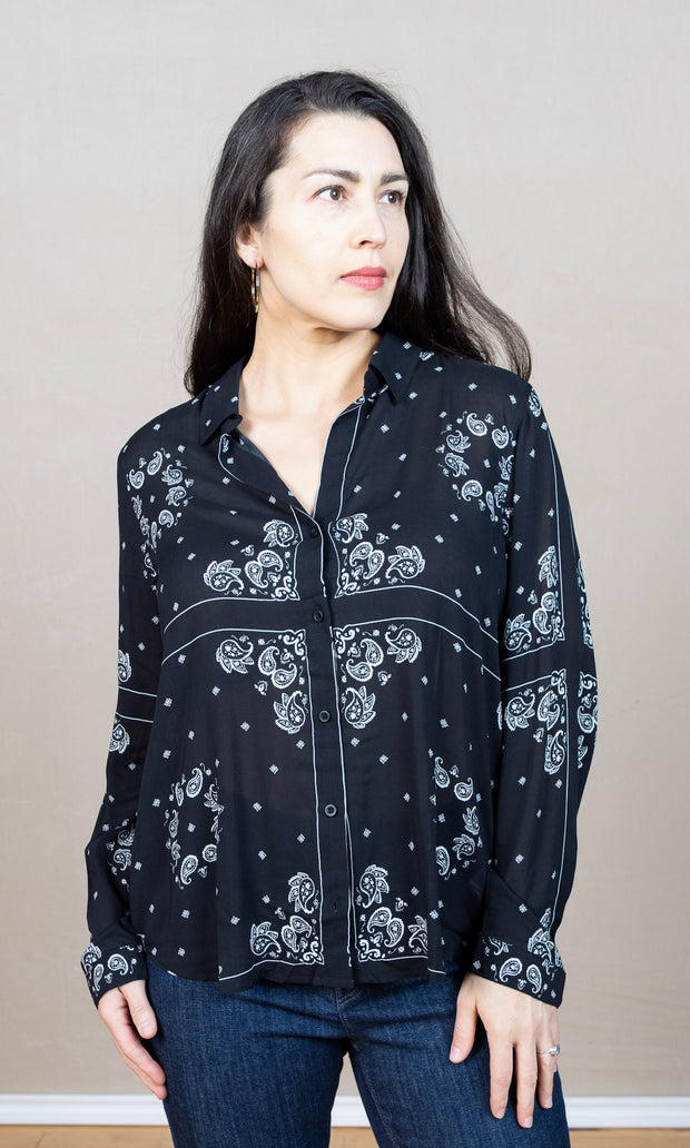 Classic Button Down Bandana Print