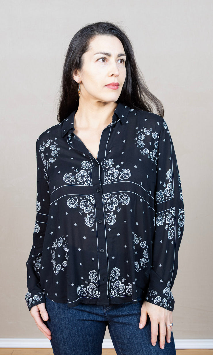 Classic Button Down Bandana Print