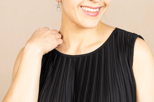 Sleeveless Crew Neck Knit Top Black