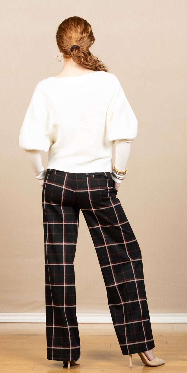 Long Sleeve Boat Neck Dolman Sweater Vintage White