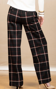 Kelsey Wide Leg Trouser Black/Red Plaid