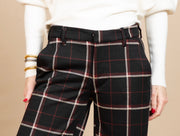 Kelsey Wide Leg Trouser Black/Red Plaid