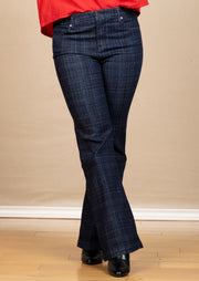 Hannah Flare Indigo Plaid, Denim