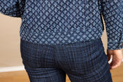 Hannah Flare Indigo Plaid