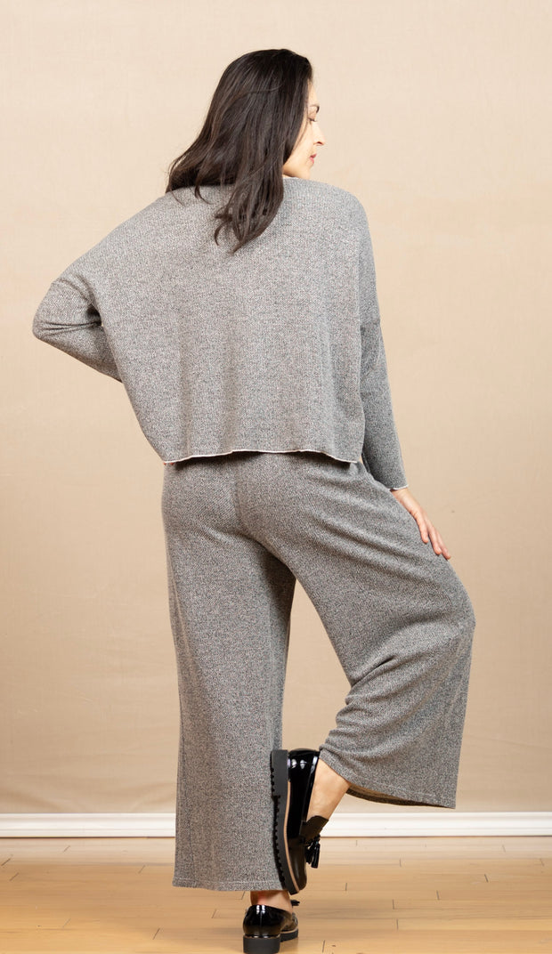 Cropped Marled Sweater Pant Moonbeam