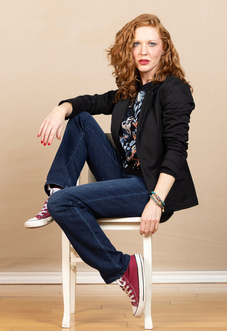 Fitted Open Blazer Onyx