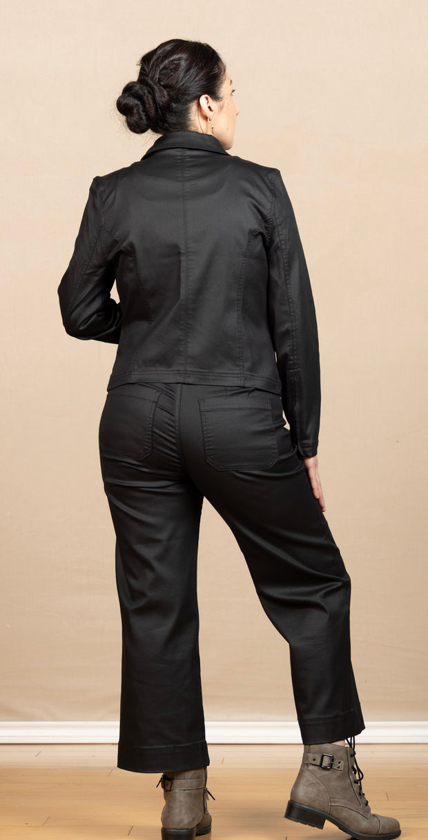 90's Zip Front Jacket Black Coated