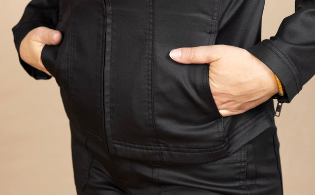 90's Zip Front Jacket Black Coated