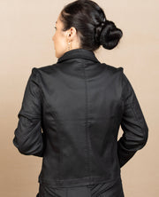90's Zip Front Jacket Black Coated
