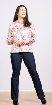 Emery Top Red Santa Toile