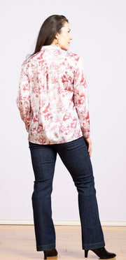 Emery Top Red Santa Toile