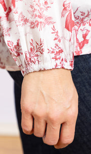 Emery Top Red Santa Toile