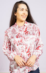 Emery Top Red Santa Toile