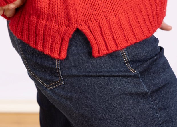 Petra Striped Zip Top Red Ginger/ Latte