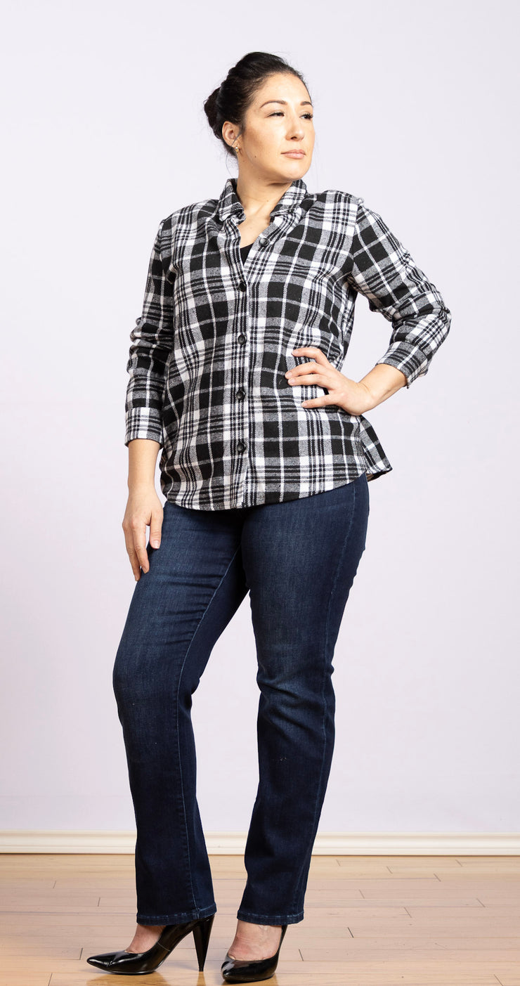 Flannel Button Down Black
