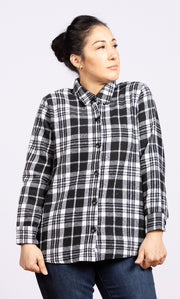 Flannel Button Down Black