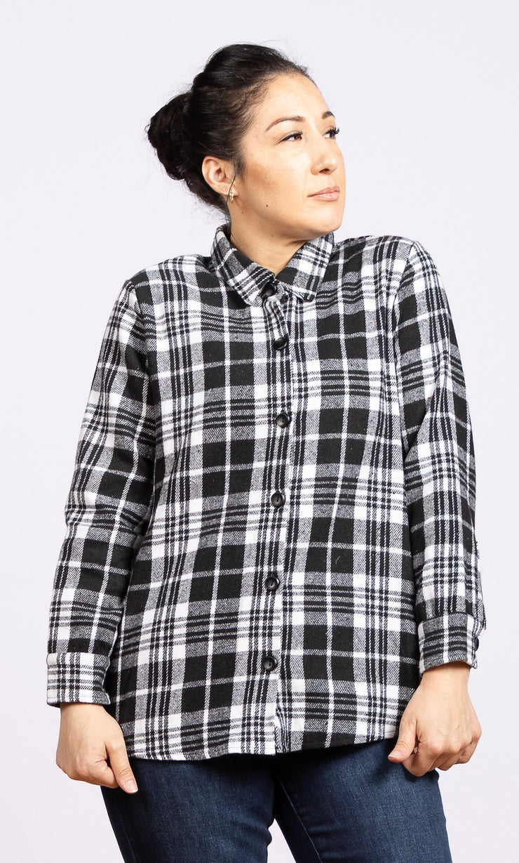 Flannel Button Down Black