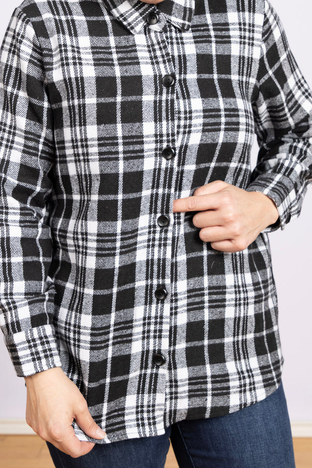 Flannel Button Down Black