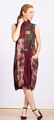 Zip Back Dress Wine, Sleeveless