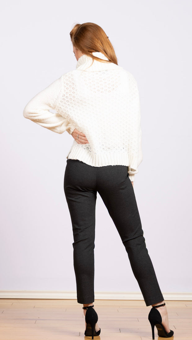 Sophie Cable T Neck Pure Snow