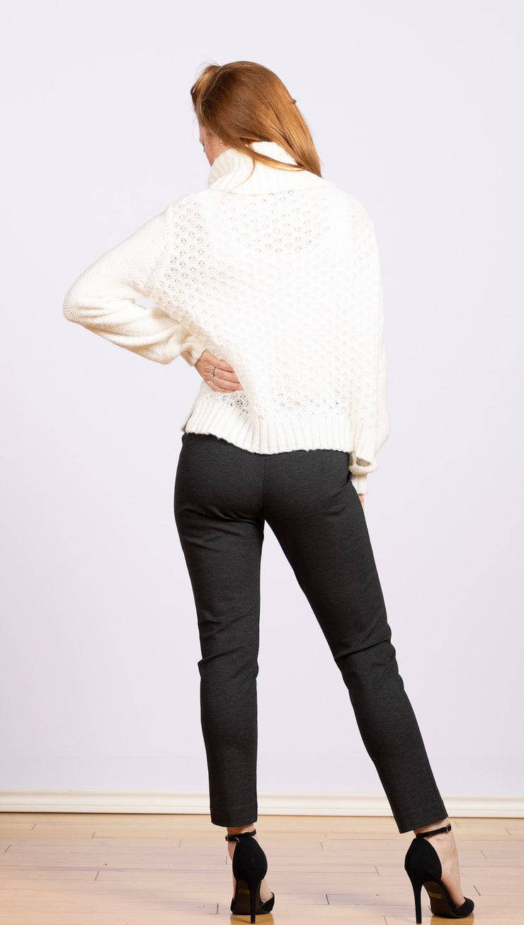 Sophie Cable T Neck Pure Snow