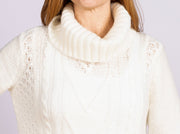 Sophie Cable T Neck Pure Snow
