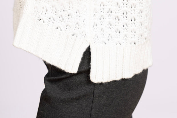 Sophie Cable T Neck Pure Snow