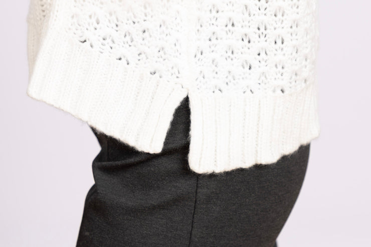 Sophie Cable T Neck Pure Snow