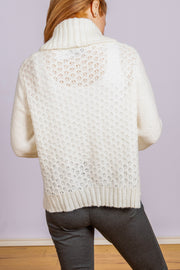 Sophie Cable T Neck Pure Snow