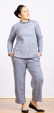 Mock Neck Pullover Sky