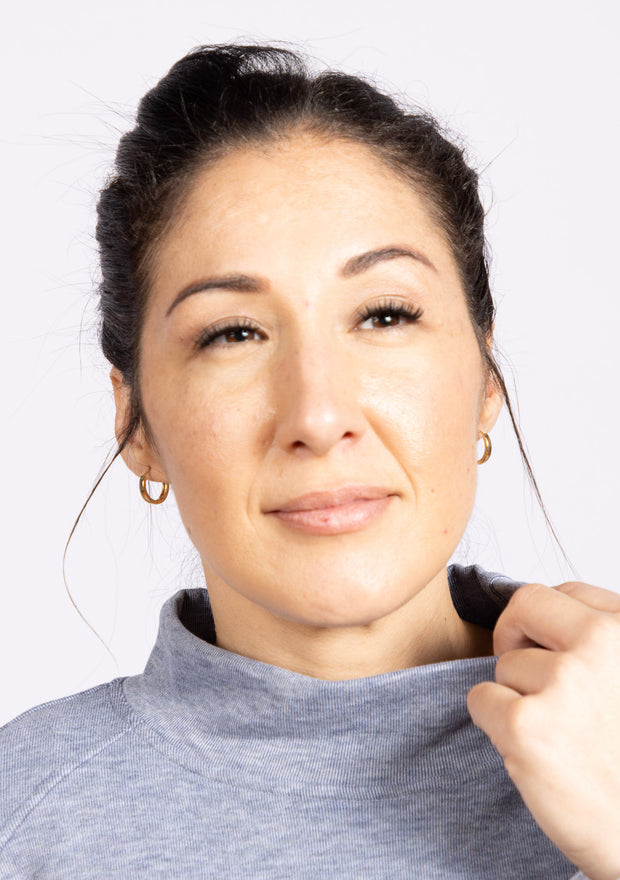 Mock Neck Pullover Sky