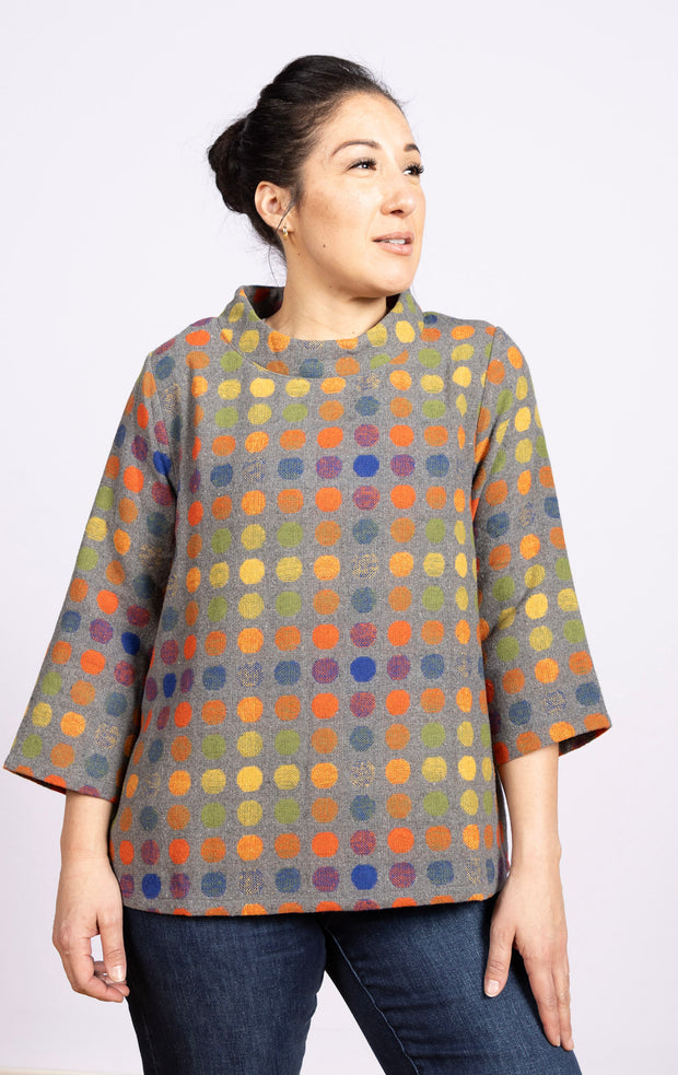 Dot Top Orange, 3/4 Sleeve