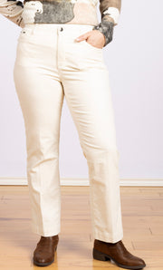 Charlene Corduroy Pants Ivory, Five Pocket