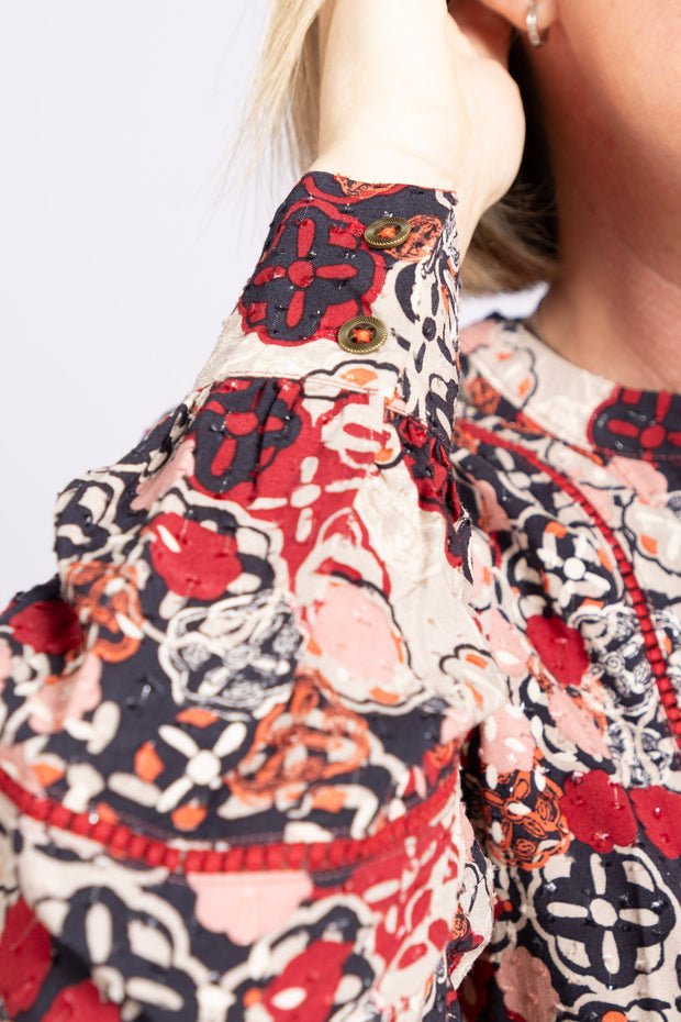 Paloma Top Red Multi