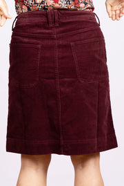Tia Cord Skirt Dark Plum